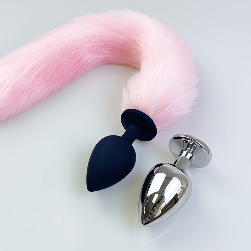 Plug Anal con Cola de Animal y Base de Gema – Seducción, Fantasía y Placer Extremo