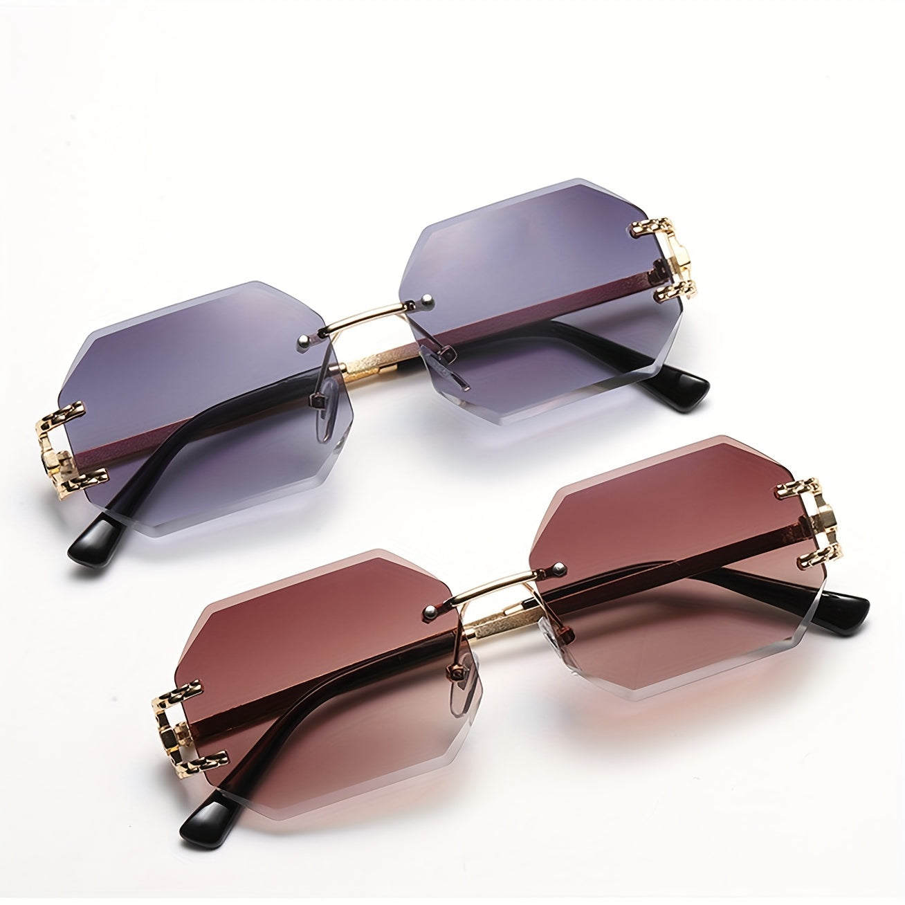 Gafas de Moda para Mujer – Diseño Oversize sin Montura, Estilo Vanguardista y Sofisticado