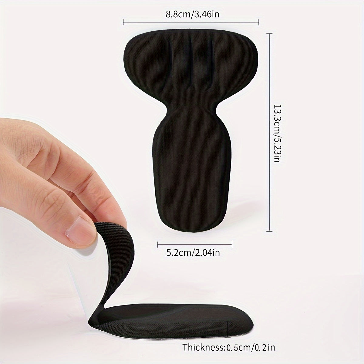 Almohadilla para talón y copa para talón de espuma en forma de T de doble espesor de media pulgada: uso en tacones altos, antideslizante, duradera, suave, cómoda y transpirable