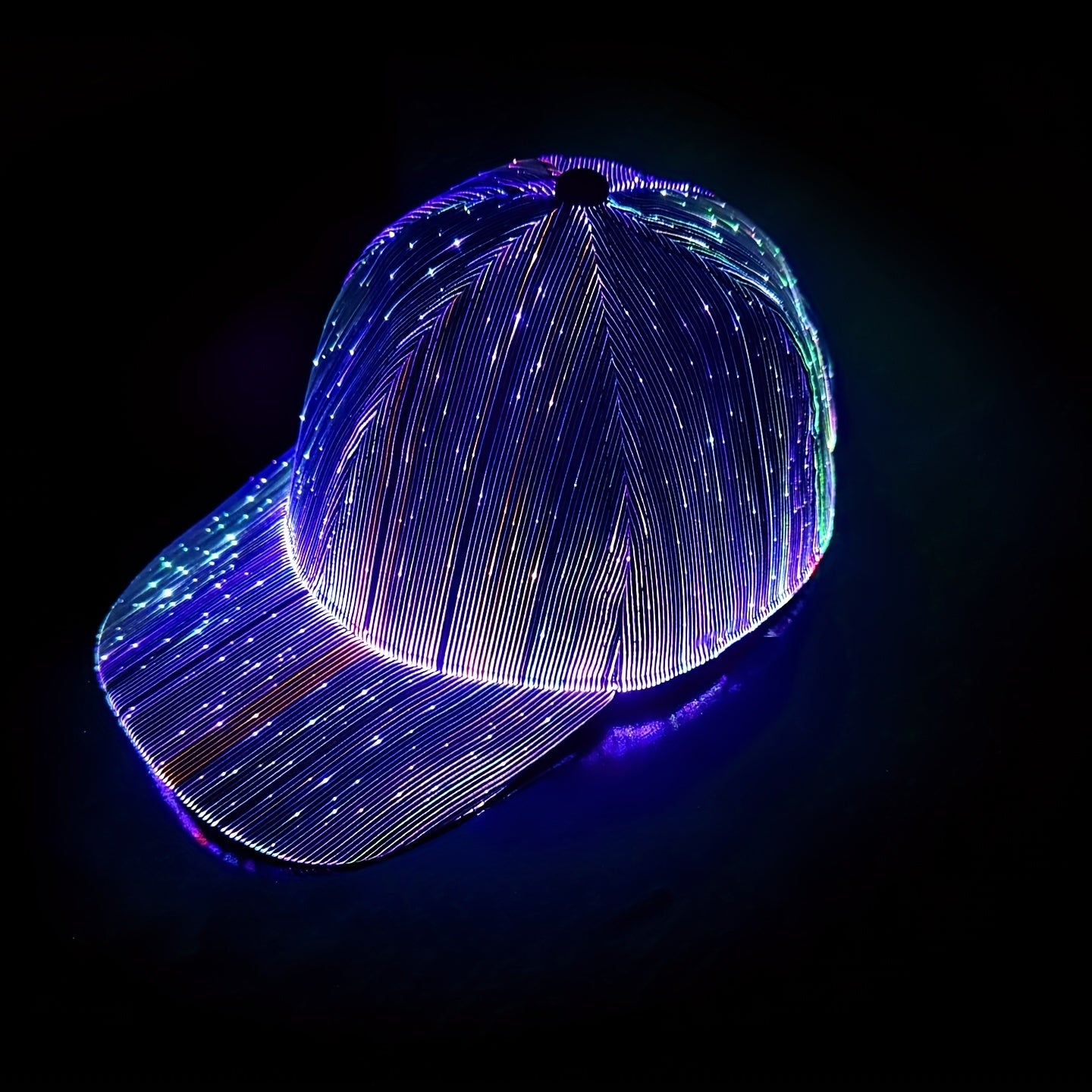Gorra LED con Iluminación de 7 Colores – Recargable por USB, Ideal para Fiestas y Eventos