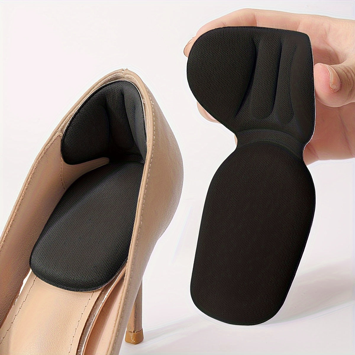 Almohadilla para talón y copa para talón de espuma en forma de T de doble espesor de media pulgada: uso en tacones altos, antideslizante, duradera, suave, cómoda y transpirable