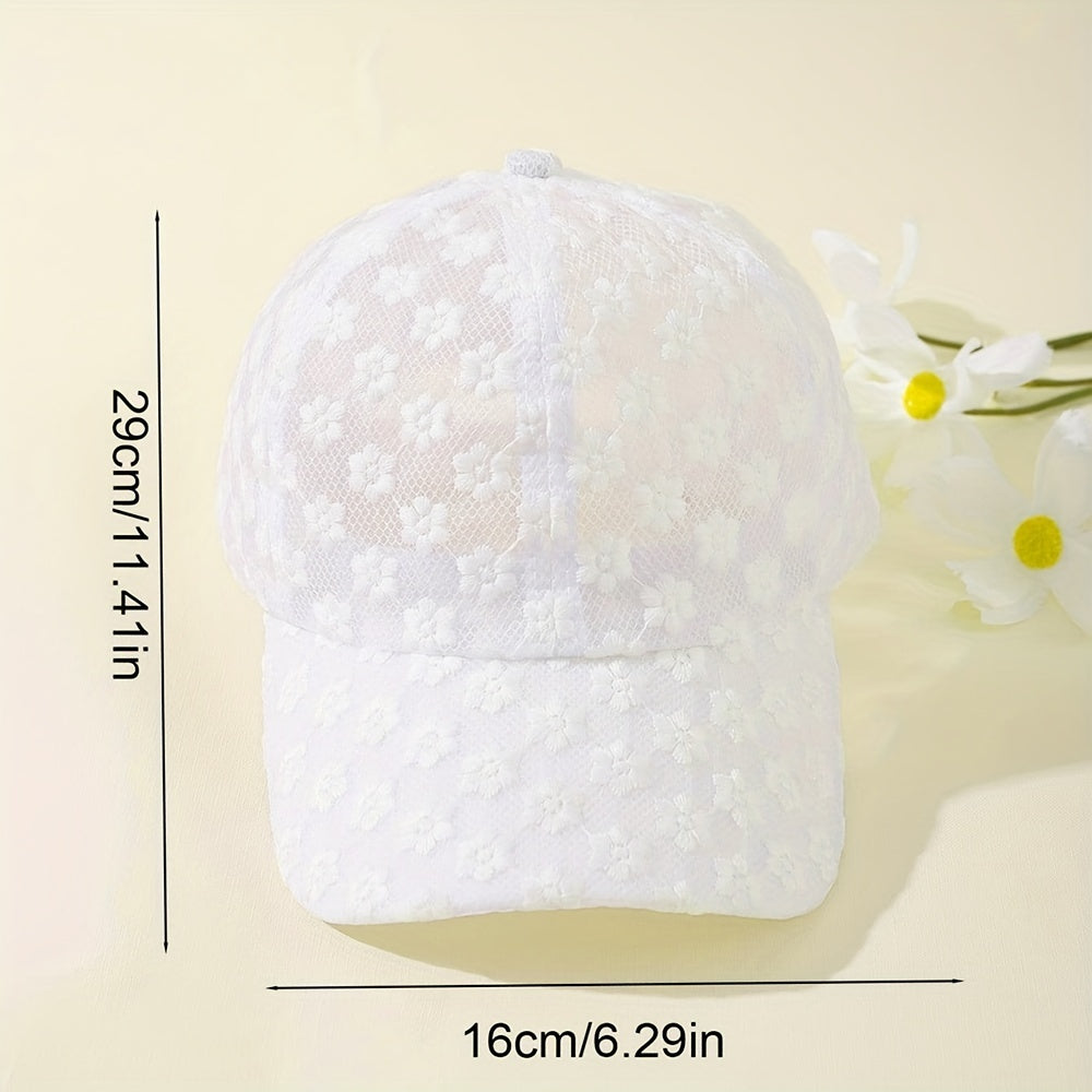 Gorro de Moda para Mujer - Verano, con Flores de Encaje y Diseño Transpirable 🌸🧢