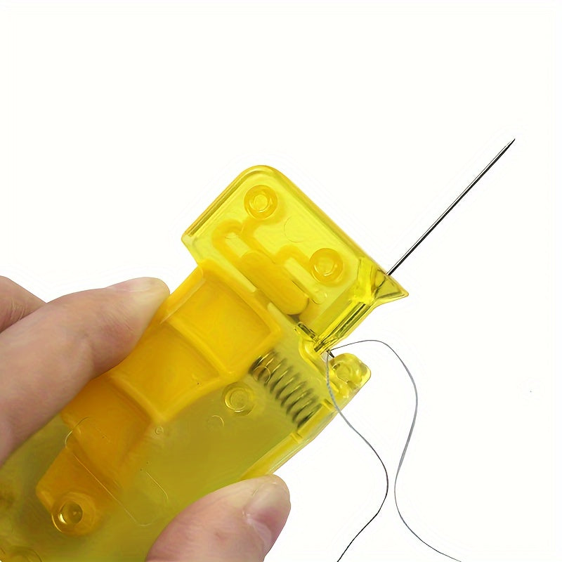Enhebrador Automático de Aguja Amarillo Limón, Herramienta para Coser a Mano, Accesorio DIY para Costura, Suministros para Manualidades y Costura