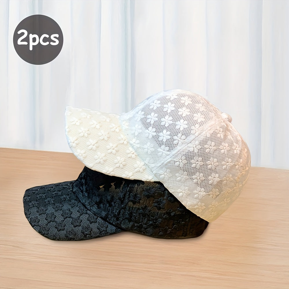 Gorro de Moda para Mujer - Verano, con Flores de Encaje y Diseño Transpirable 🌸🧢