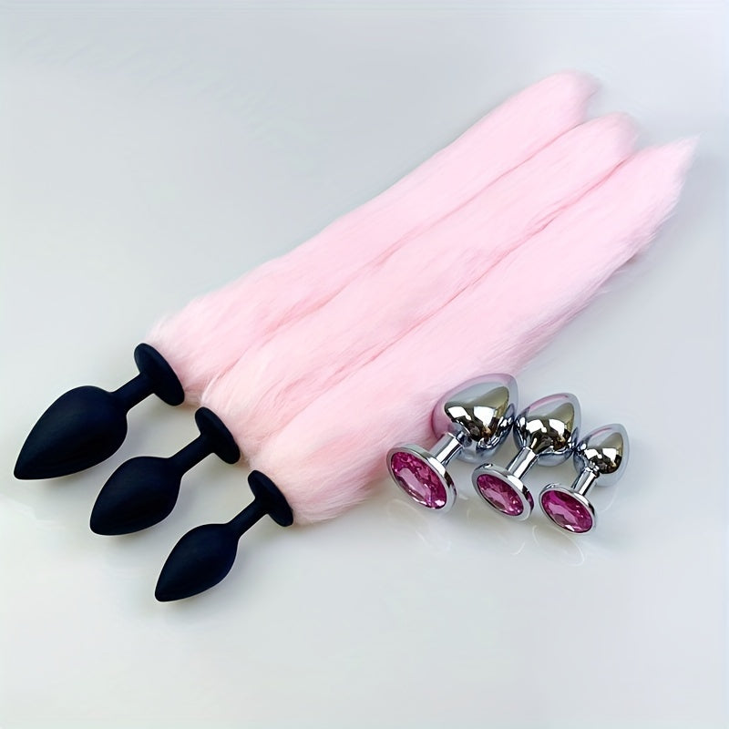 Plug Anal con Cola de Animal y Base de Gema – Seducción, Fantasía y Placer Extremo