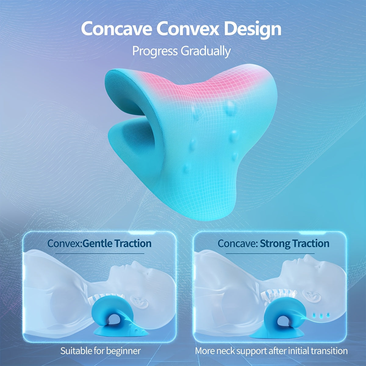 Almohada Ortopédica para Relajación Cervical – Diseño en C para Tracción y Descanso del Cuello 💆♂️✨