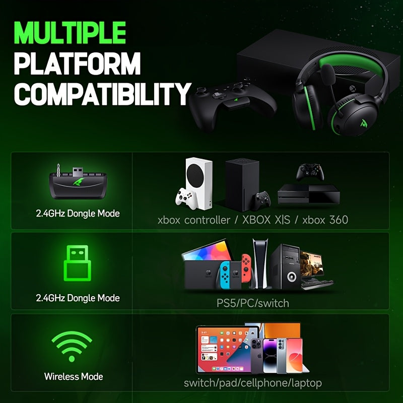 🎧 KOFire Auriculares Inalámbricos para Gaming – Compatibles con XBOX, PS5, PC y más | Micrófono con Cancelación de Ruido | Sonido Hi-Fi | Hasta 60h de Juego