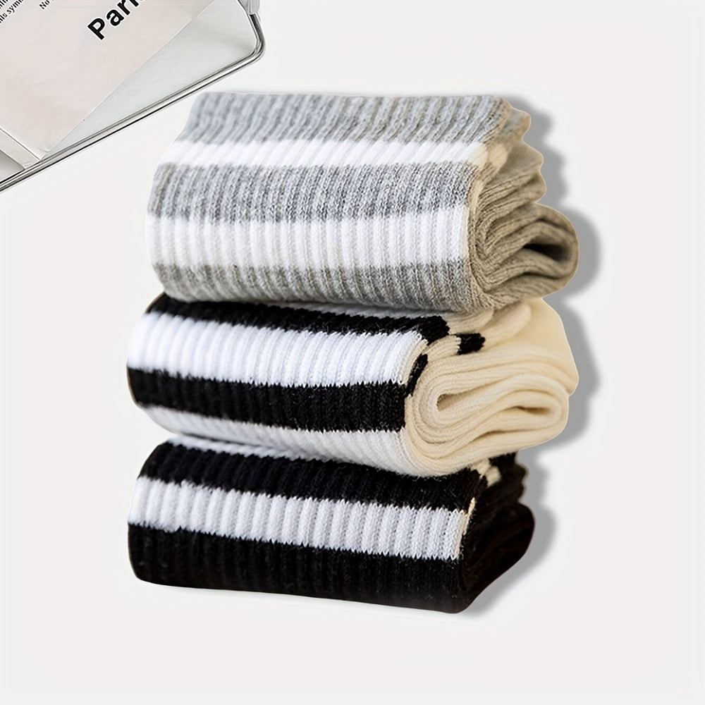 🧦 Pack de 3 Pares de Medias Unisex con Rayas – Comodidad y Estilo en Cada Paso