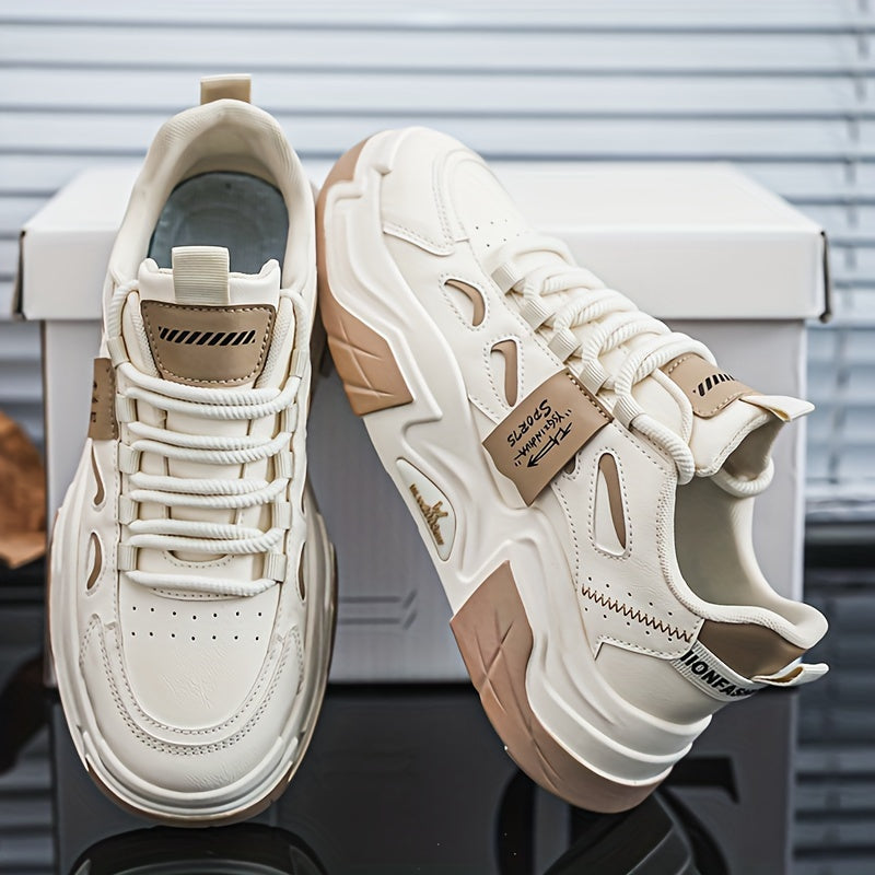 ¡Eleva tu look con estas zapatillas blancas para hombre! Estilo coreano, transpirables y con suela gruesa para confort todo el año. Su diseño casual con cordones asegura un ajuste perfecto. ¡Ideales para cualquier ocasió