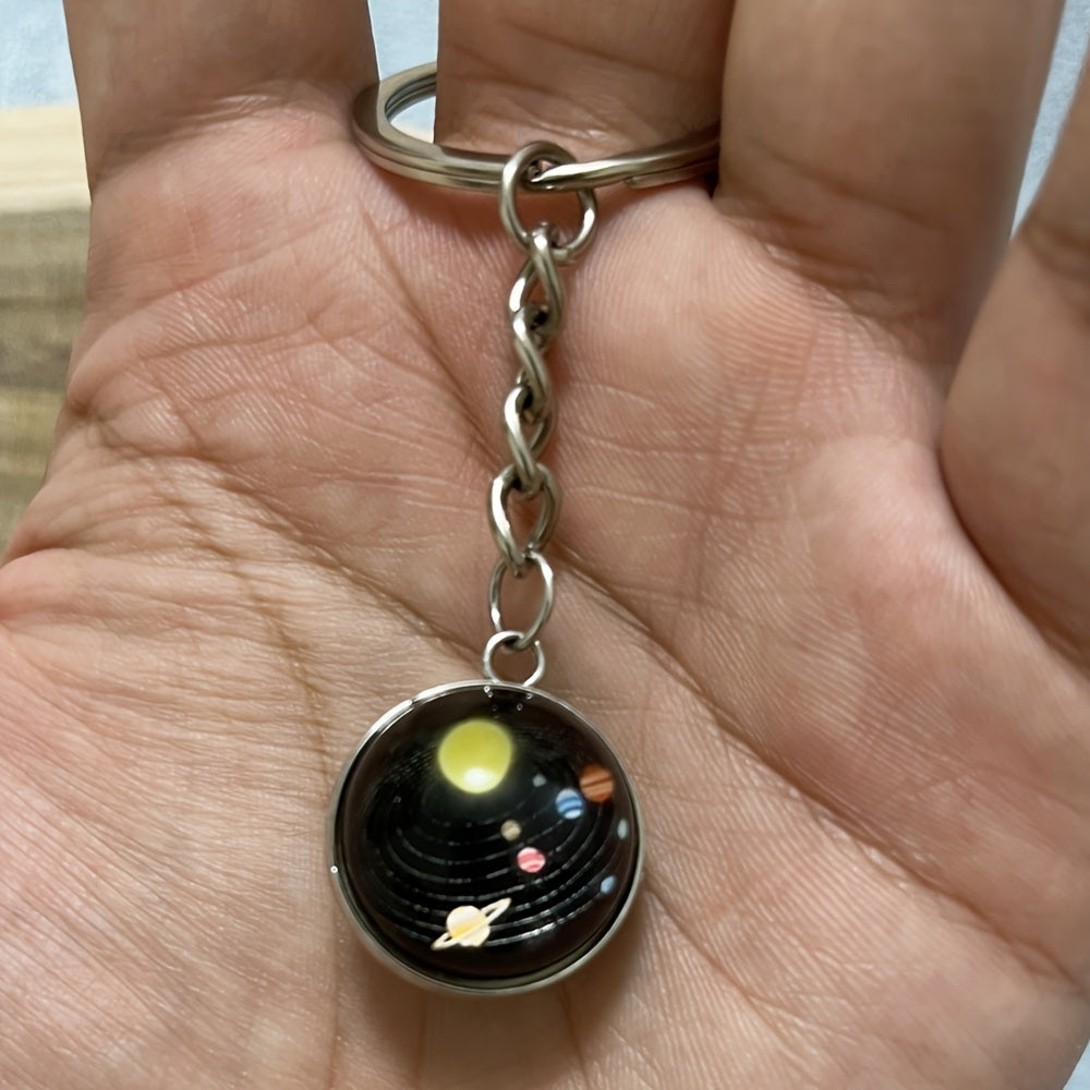 Llavero del Sistema Solar de Aleación de Zinc – Diseño de Nueve Planetas, Accesorio de Moda para Hombre