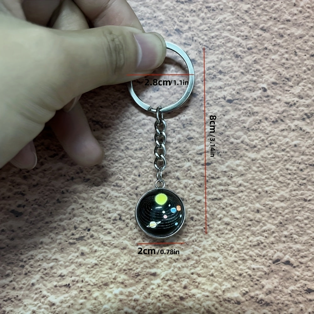 Llavero del Sistema Solar de Aleación de Zinc – Diseño de Nueve Planetas, Accesorio de Moda para Hombre