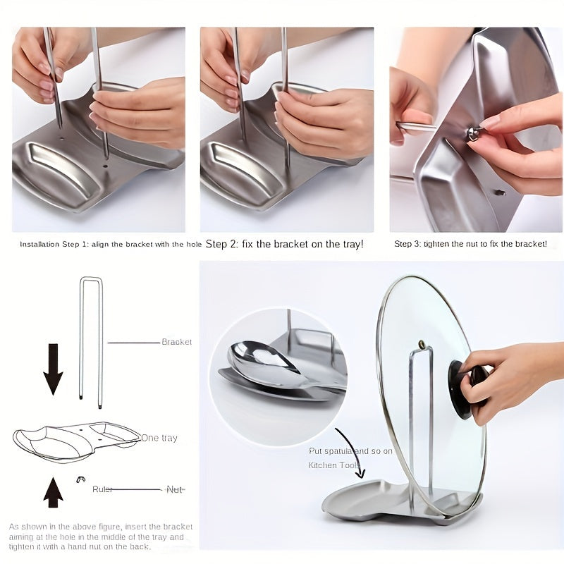 Soporte de Acero Inoxidable para Tapas de Olla – Organización Práctica y Elegante en tu Cocina 🍽️✨