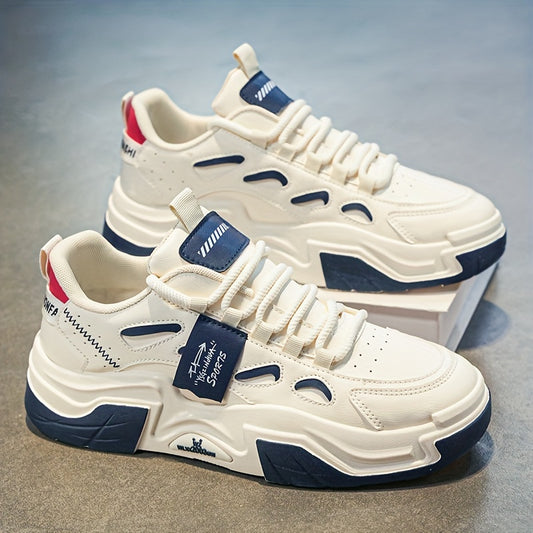 ¡Eleva tu look con estas zapatillas blancas para hombre! Estilo coreano, transpirables y con suela gruesa para confort todo el año. Su diseño casual con cordones asegura un ajuste perfecto. ¡Ideales para cualquier ocasió