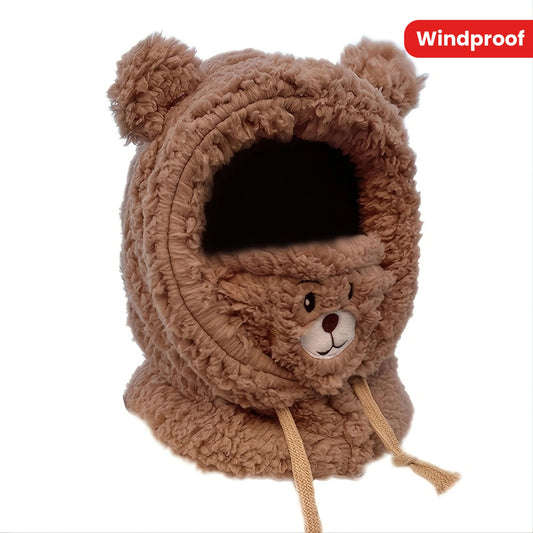Gorro Bufanda Integrado de Oso - Protección contra el Viento con Estilo 🐻❄️