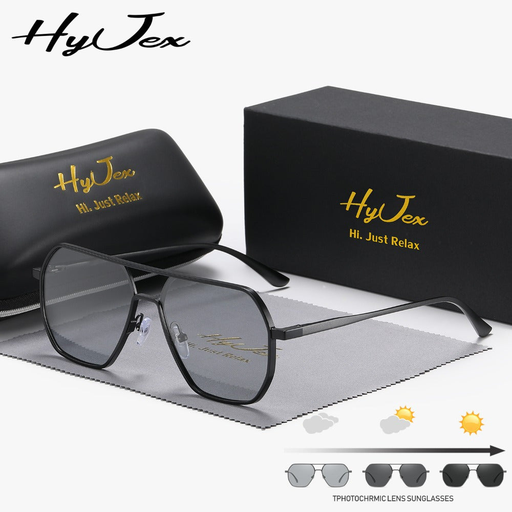 Gafas de Sol Polarizadas HyJex – Diseño Aviador con Protección UV y Lentes Fotocromáticas