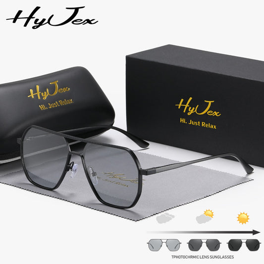 Gafas de Sol Polarizadas HyJex – Diseño Aviador con Protección UV y Lentes Fotocromáticas