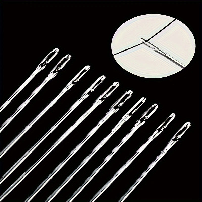 30 agujas de enhebrado automático, varios tamaños, con tubo de almacenamiento de madera, agujas de coser fáciles de insertar para personas mayores, especiales para coser a mano, patchwork, ropa y punto de cruz