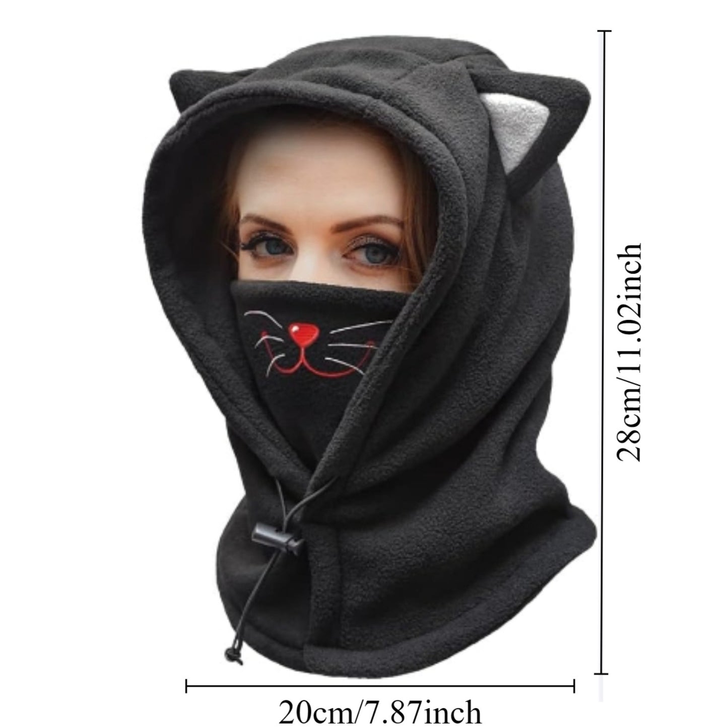 Balaclava de Forro Polar con Diseño de Gato - Cálida y Adorable para Jóvenes🐱❄️