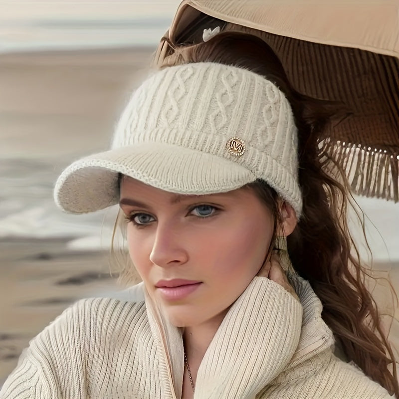 Gorra de Invierno para Mujer con Orejeras y Visera de Pato