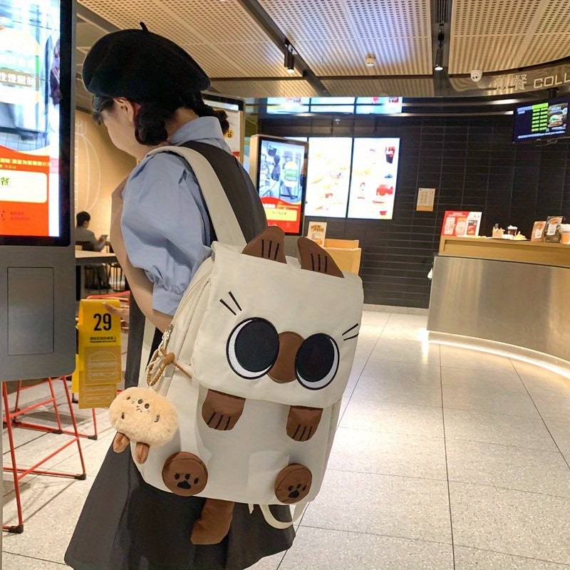 Mochila Grande con Dibujos de Gato Siamés - Diseño Adorable y Divertido