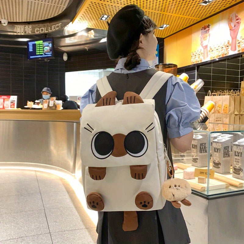 Mochila Grande con Dibujos de Gato Siamés - Diseño Adorable y Divertido