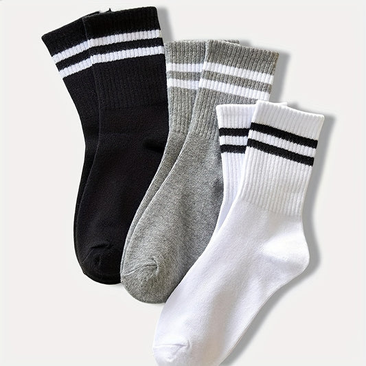 🧦 Pack de 3 Pares de Medias Unisex con Rayas – Comodidad y Estilo en Cada Paso