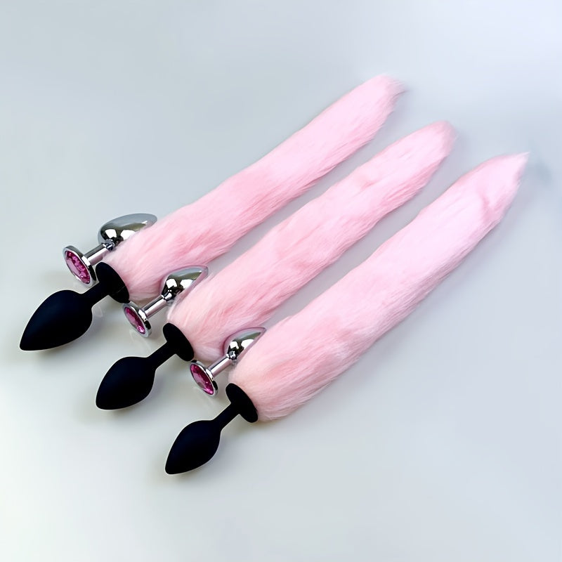 Plug Anal con Cola de Animal y Base de Gema – Seducción, Fantasía y Placer Extremo