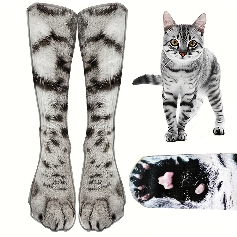 Calcetines Adorables con Huellas de Gato - Talla Única 🐾🧦