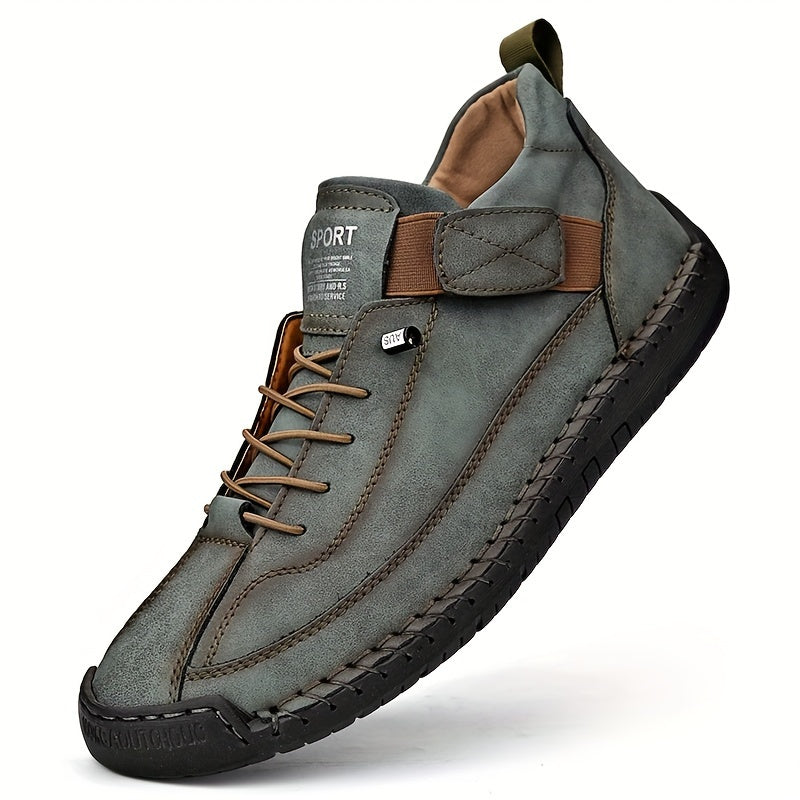 Plus Zapatillas de Hombre Plus Size con Costuras, Cierre de Velcro y Cordones, Resistente al Desgaste, Para Actividades al Aire Libre