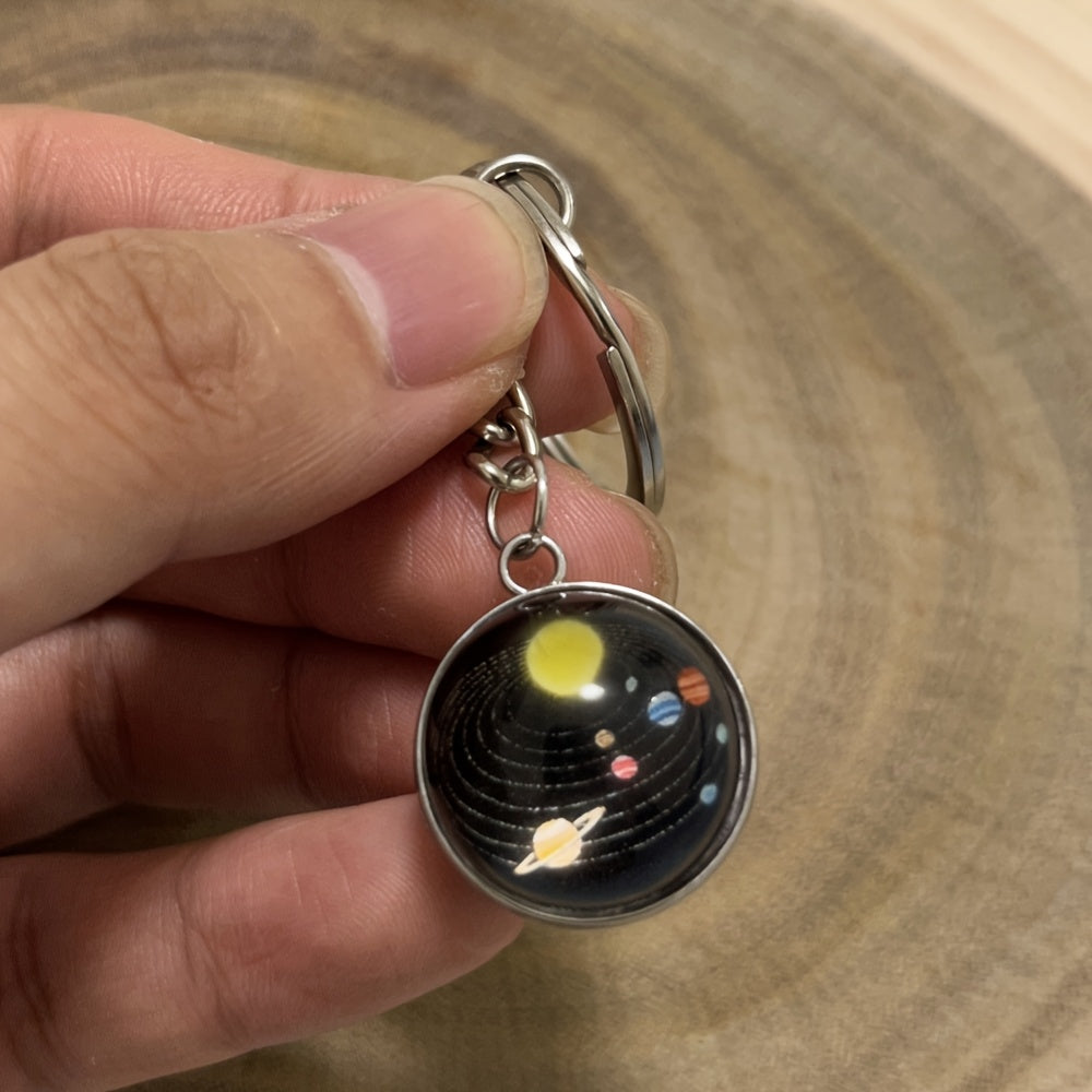 Llavero del Sistema Solar de Aleación de Zinc – Diseño de Nueve Planetas, Accesorio de Moda para Hombre