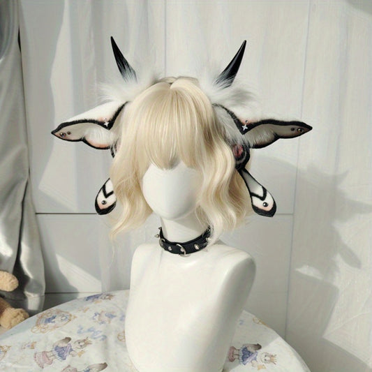 Diadema Realista de Polilla con Orejas - Accesorio de Peluche para Halloween y Día de los Muertos 🦋🎃