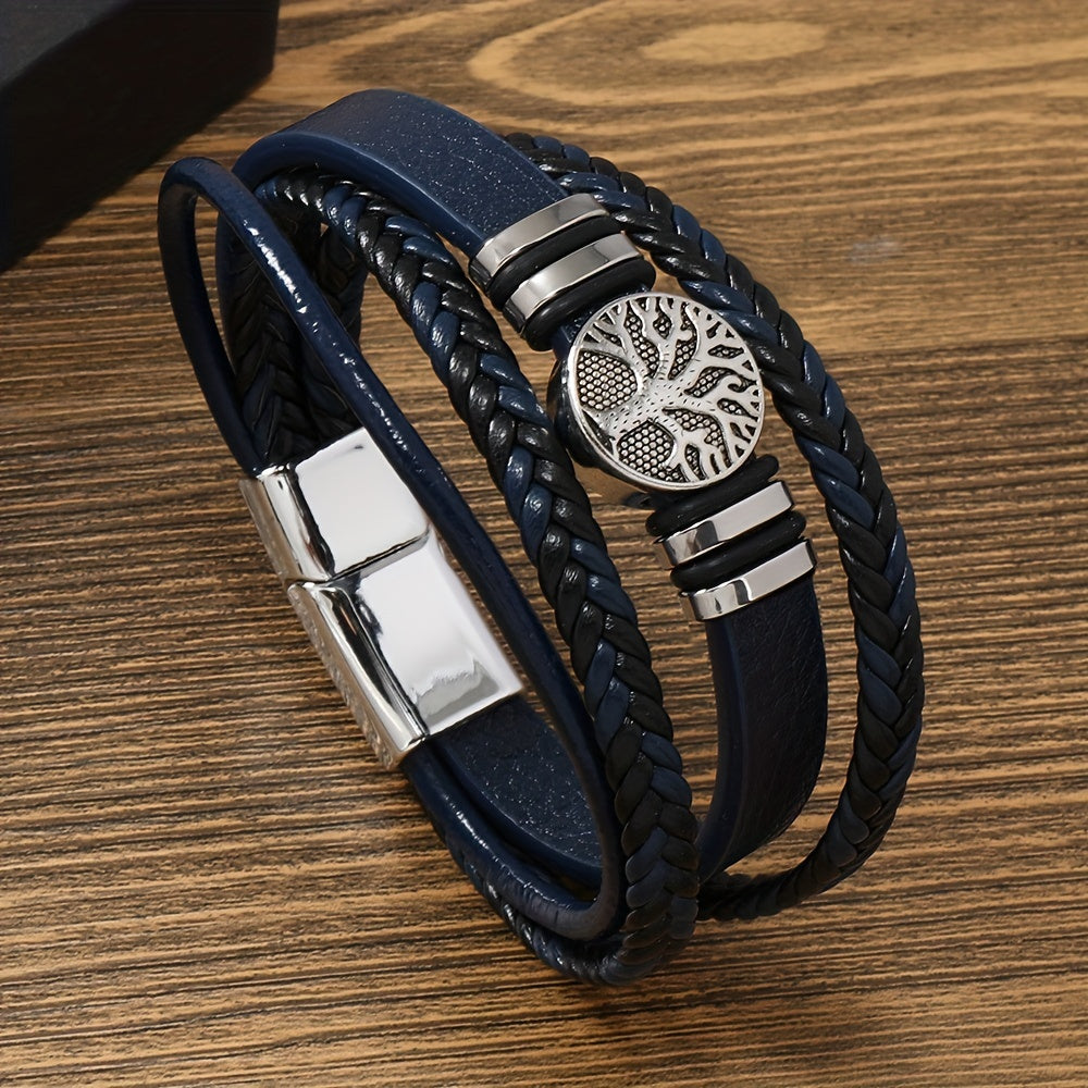 🌟 Brazalete de Cuero PU Minimalista y Trendy para Hombre – ¡El Regalo Perfecto para Navidad!
