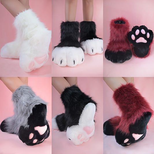 Pantuflas de Peluche con Temática Animal - Panda, Lobo, Perro y Zorro 🐾🐼🐺🦊