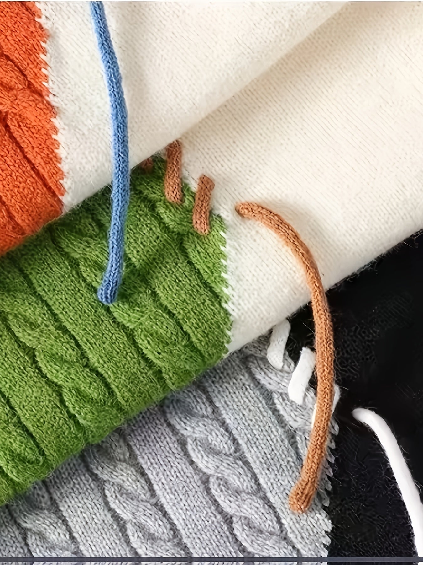 🧥 Suéter Masculino Tejido con Bloques de Color – Estilo Urbano para Otoño e Invierno