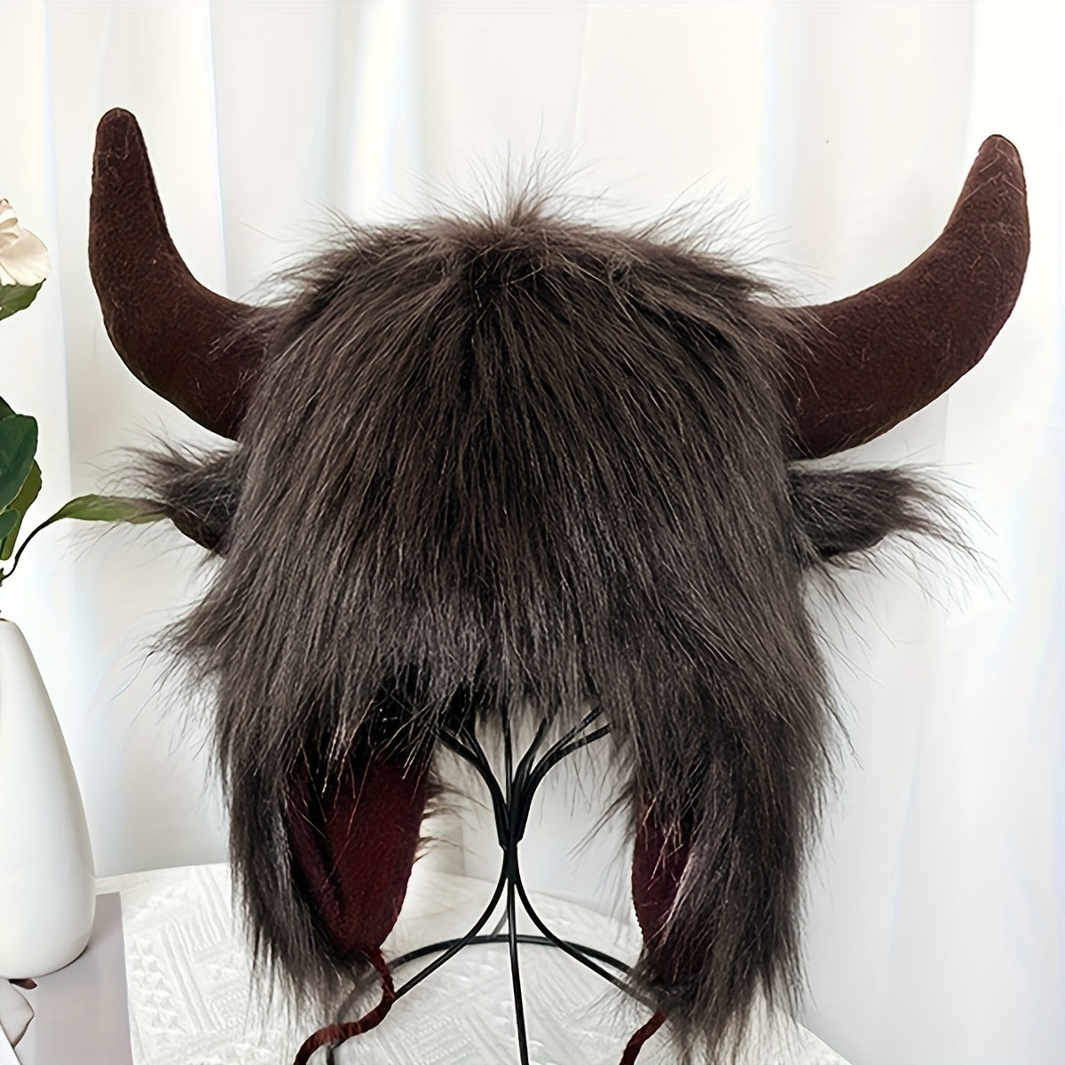 Gorro de Vaca Esponjoso con Cuernos - Estilo Clásico y Cálido para el Invierno 🐮❄️