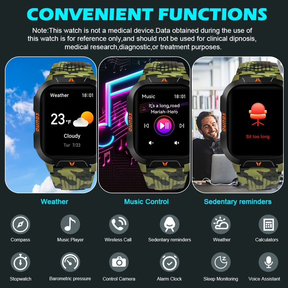 Reloj Inteligente Táctico QTLJJBY - Tecnología de Precisión y Diseño Robusto ⌚🌟
