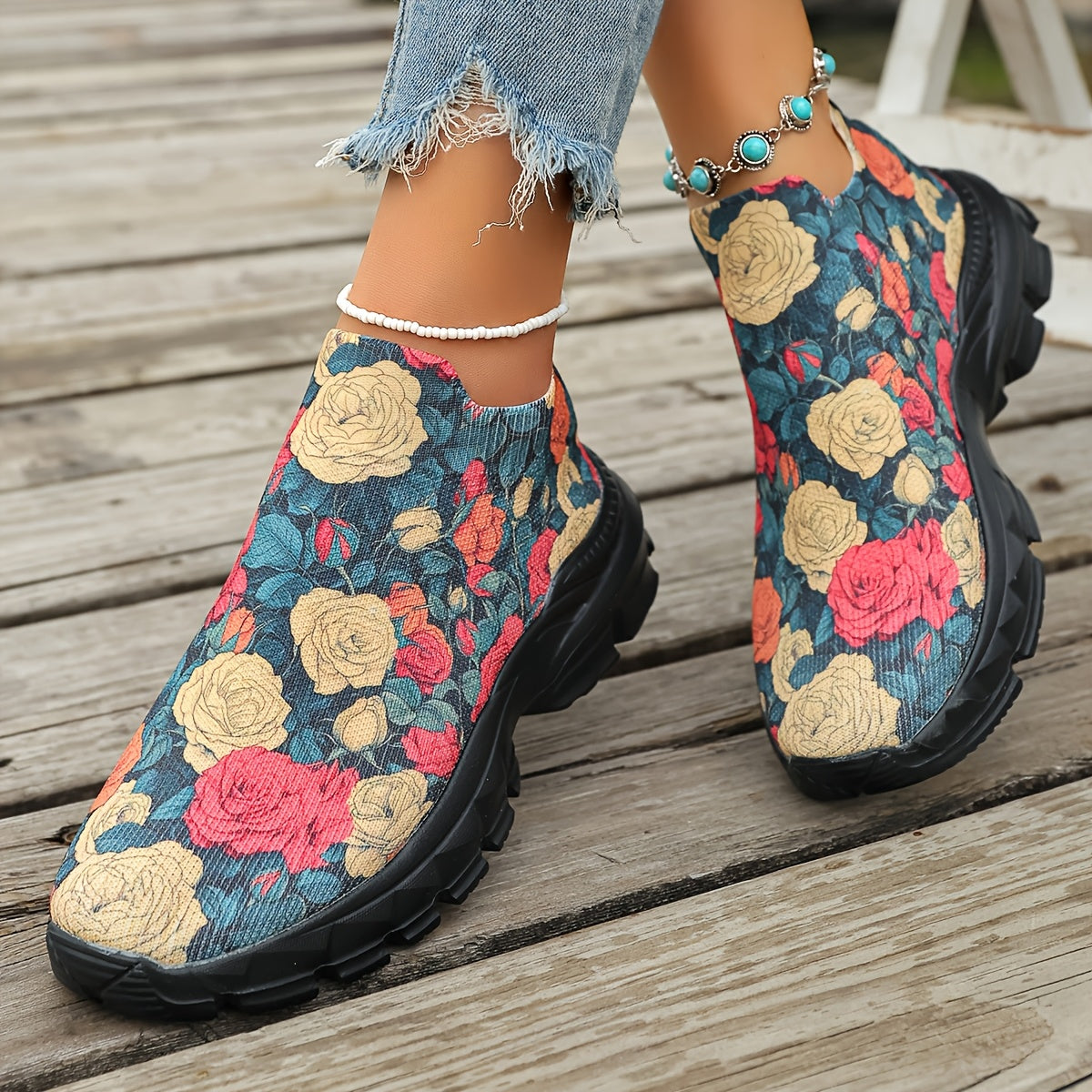 🌷 Zapatillas Florales Estilo Slip-On para Mujer – Comodidad Ligera y Estilo que Enamora 🌷