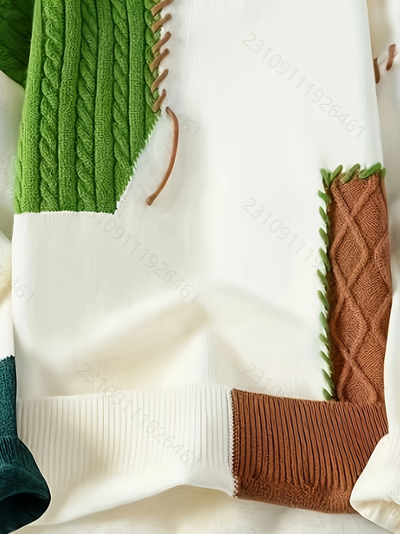 🧥 Suéter Masculino Tejido con Bloques de Color – Estilo Urbano para Otoño e Invierno