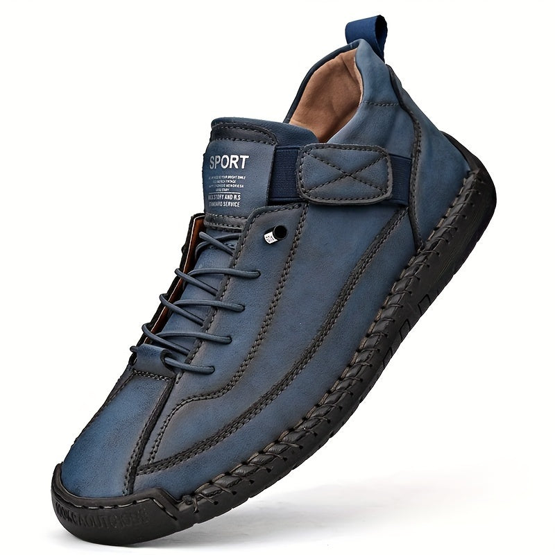 Plus Zapatillas de Hombre Plus Size con Costuras, Cierre de Velcro y Cordones, Resistente al Desgaste, Para Actividades al Aire Libre