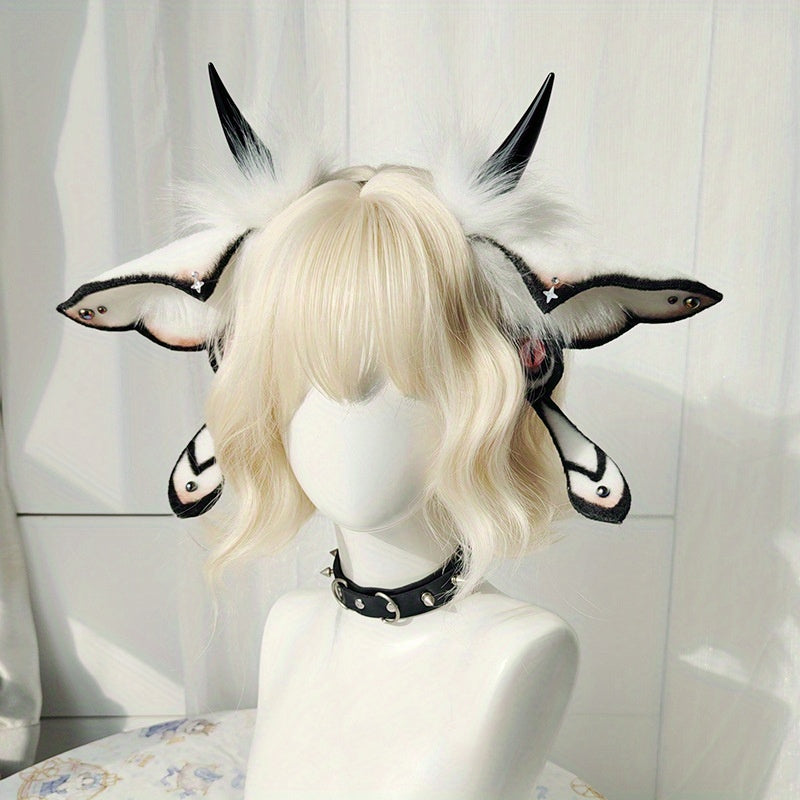 Diadema Realista de Polilla con Orejas - Accesorio de Peluche para Halloween y Día de los Muertos 🦋🎃
