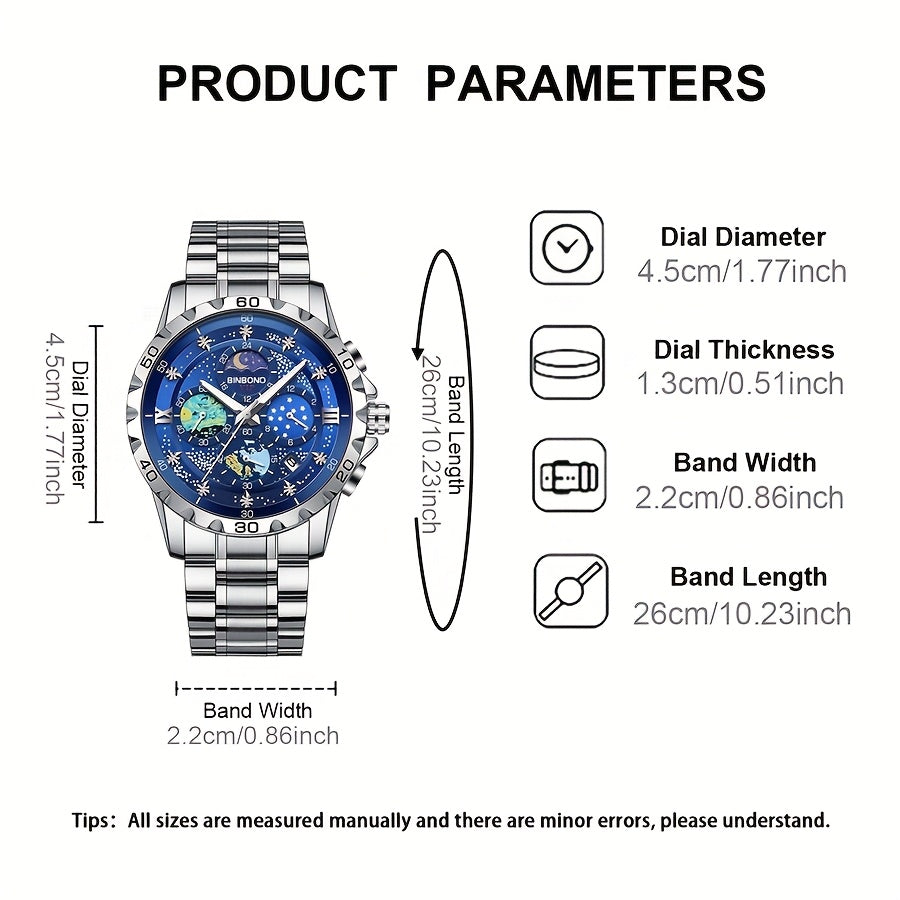 Reloj de Cuarzo Luminiscente para Hombre BINBOND - Estilo Casual y de Negocios ⌚✨