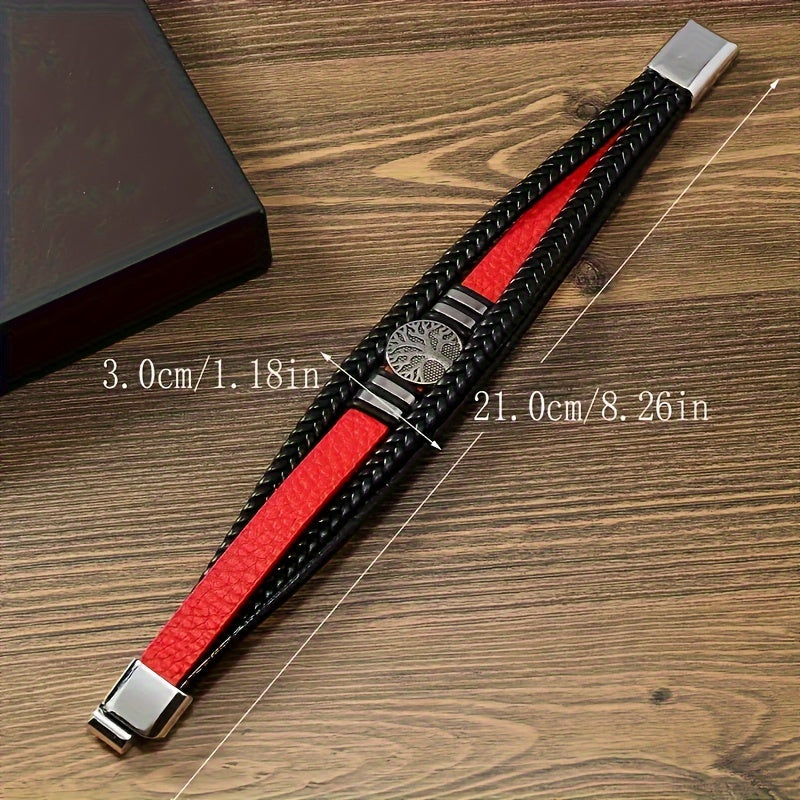 🌟 Brazalete de Cuero PU Minimalista y Trendy para Hombre – ¡El Regalo Perfecto para Navidad!