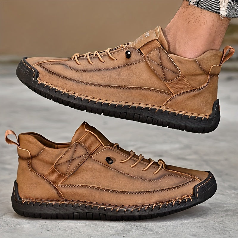 Plus Zapatillas de Hombre Plus Size con Costuras, Cierre de Velcro y Cordones, Resistente al Desgaste, Para Actividades al Aire Libre