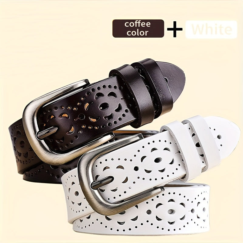 Set de 2 Cinturones Elegantes para Mujer – Diseño Hueco Estilo Coreano 🌸