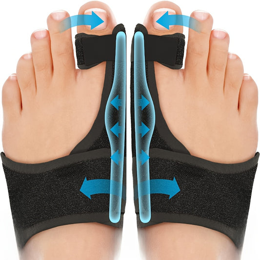 ChatGPT Plus 1 Par de Separadores de Dedos Sin Aroma con Placa Metálica - Tela Transpirable, Soporte Cómodo Día/Noche para Alivio del Dolor y Cuidado de los Pies, Protector de Dedos