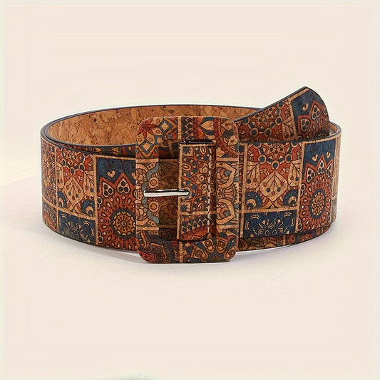 Cinturón Bohemio con Estampado Floral Vintage para Mujer
