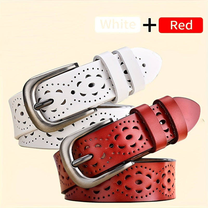 Set de 2 Cinturones Elegantes para Mujer – Diseño Hueco Estilo Coreano 🌸