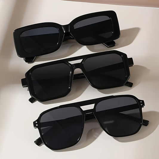 Set de 3 Gafas Clásicas Rectangulares – Diseño Sofisticado para Parejas