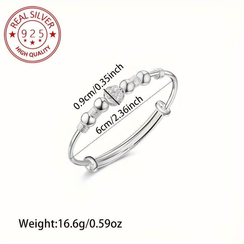 Pulsera de encanto en plata 925 con diseño único de bola Linglong hueca. Ideal para el uso diario y fiestas, es el regalo perfecto para cumpleaños, bodas, Año Nuevo y San Valentín. ¡Añade un toque de sofisticación a tu estilo!