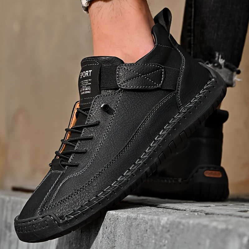 Plus Zapatillas de Hombre Plus Size con Costuras, Cierre de Velcro y Cordones, Resistente al Desgaste, Para Actividades al Aire Libre